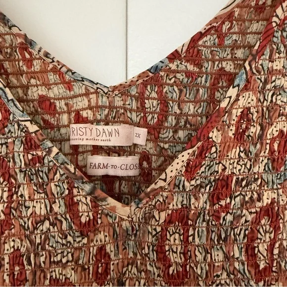 Christy Dawn Brown Smocked Puff Sleeve Sundress - Picture 3 of 5